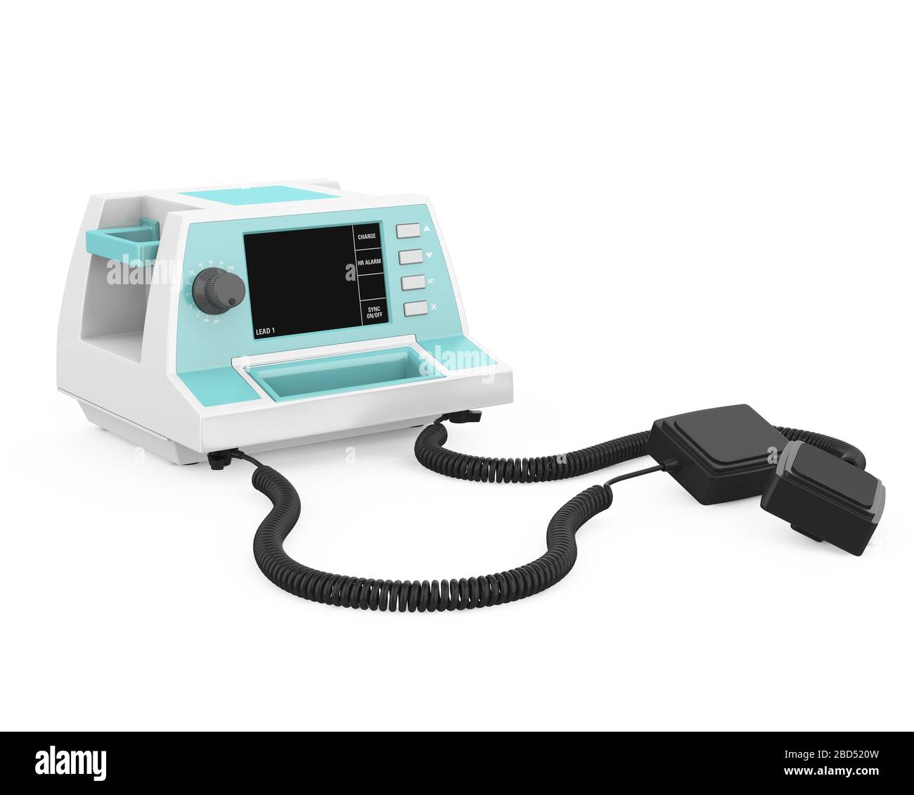 Defibrillatore medico isolato Foto Stock