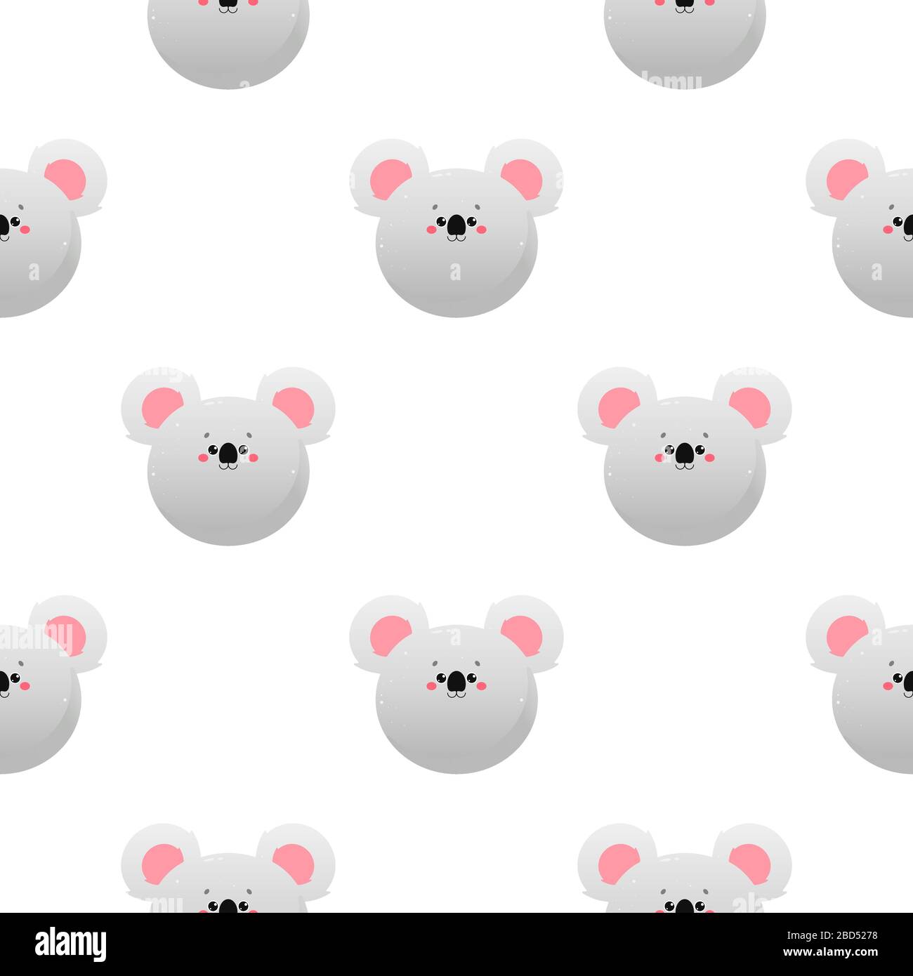 Carino Kawaii Koala, Koala Bear. Modello senza cuciture per animali. Illustrazione vettoriale Illustrazione Vettoriale