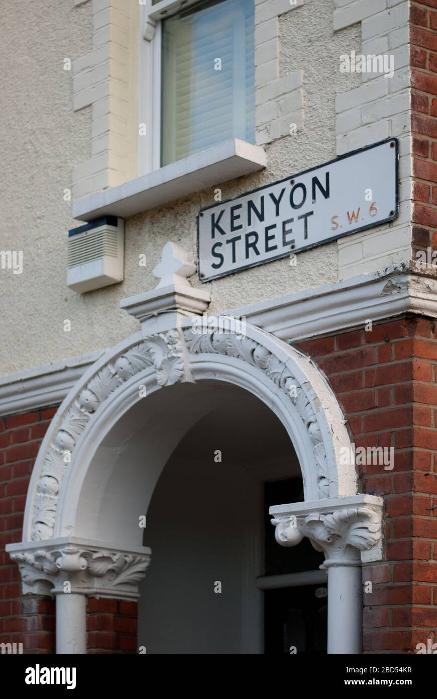 Kenyon Street Street, insegna Fulham, Londra, SW6 Foto Stock