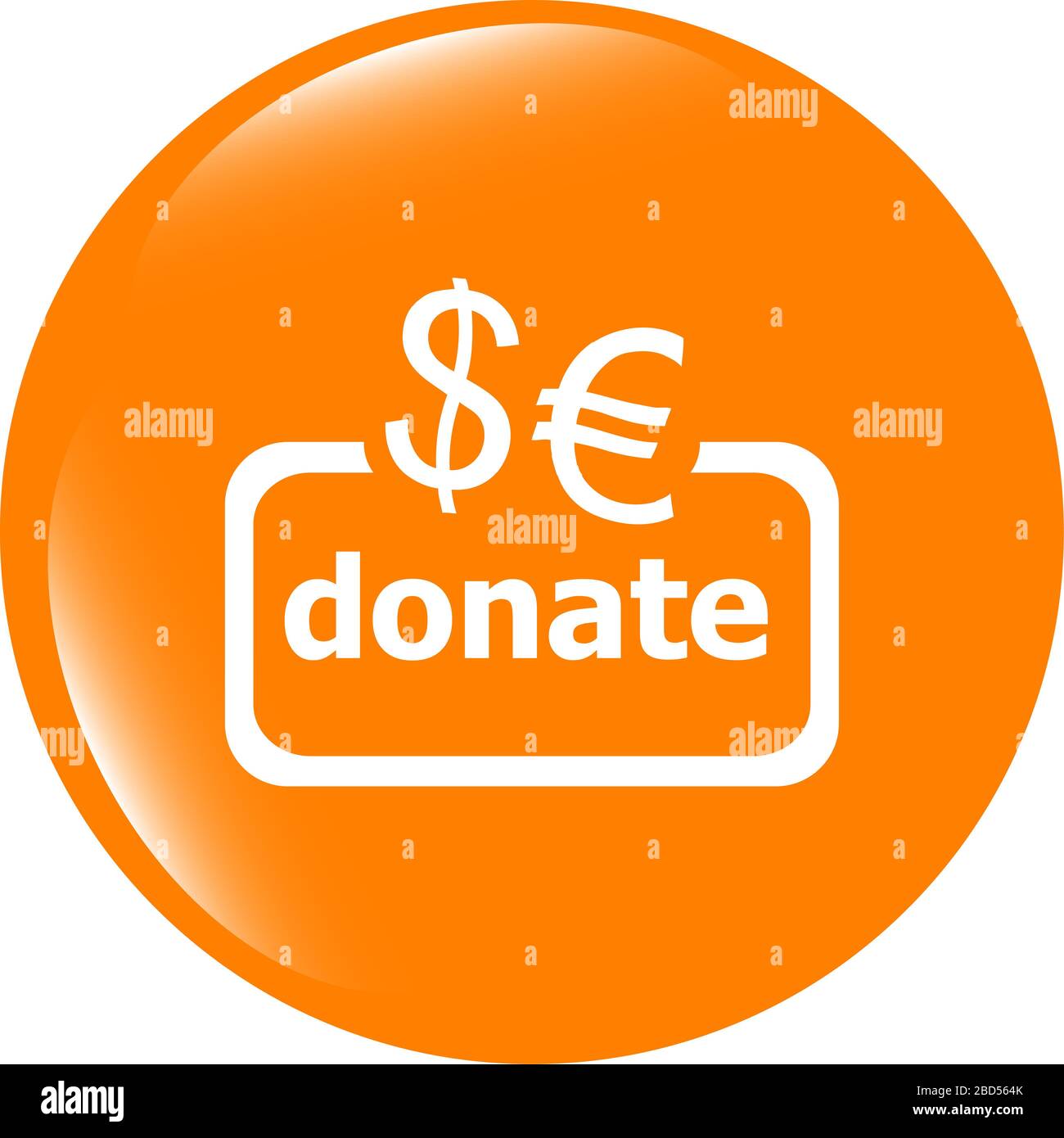 Donare il segno icona. Euro dollaro eur usd simbolo pulsante lucido. Interfaccia utente moderna pulsante del sito web Foto Stock