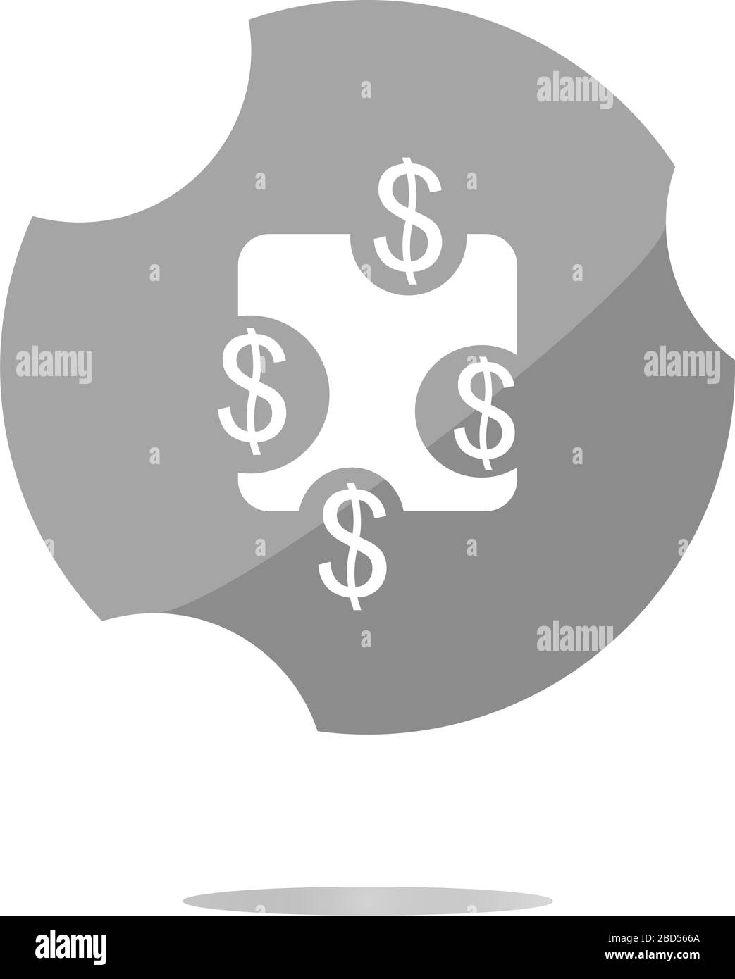 Web icona segno. Dollar usd simbolo pulsante lucido. Interfaccia utente moderna pulsante del sito web Foto Stock