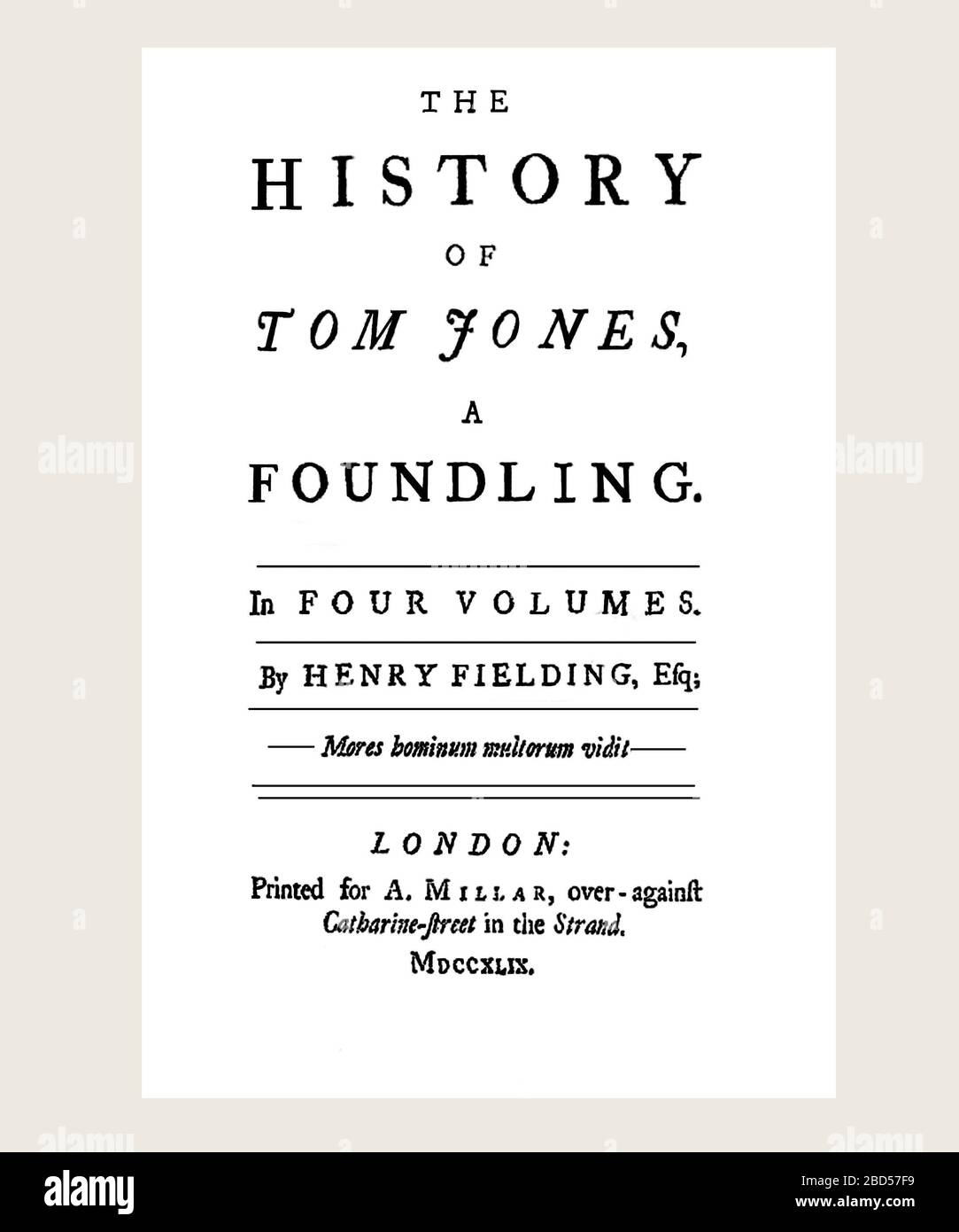 Henry Fielding The History of Tom Jones Title Page Refreshed and Reset Foto Stock