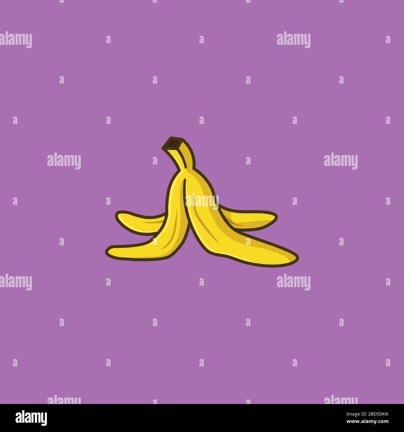 Illustrazione del vettore della pelle di banana per ´Banana Day il 15 aprile. Simbolo di colore comico slapstick. Illustrazione Vettoriale