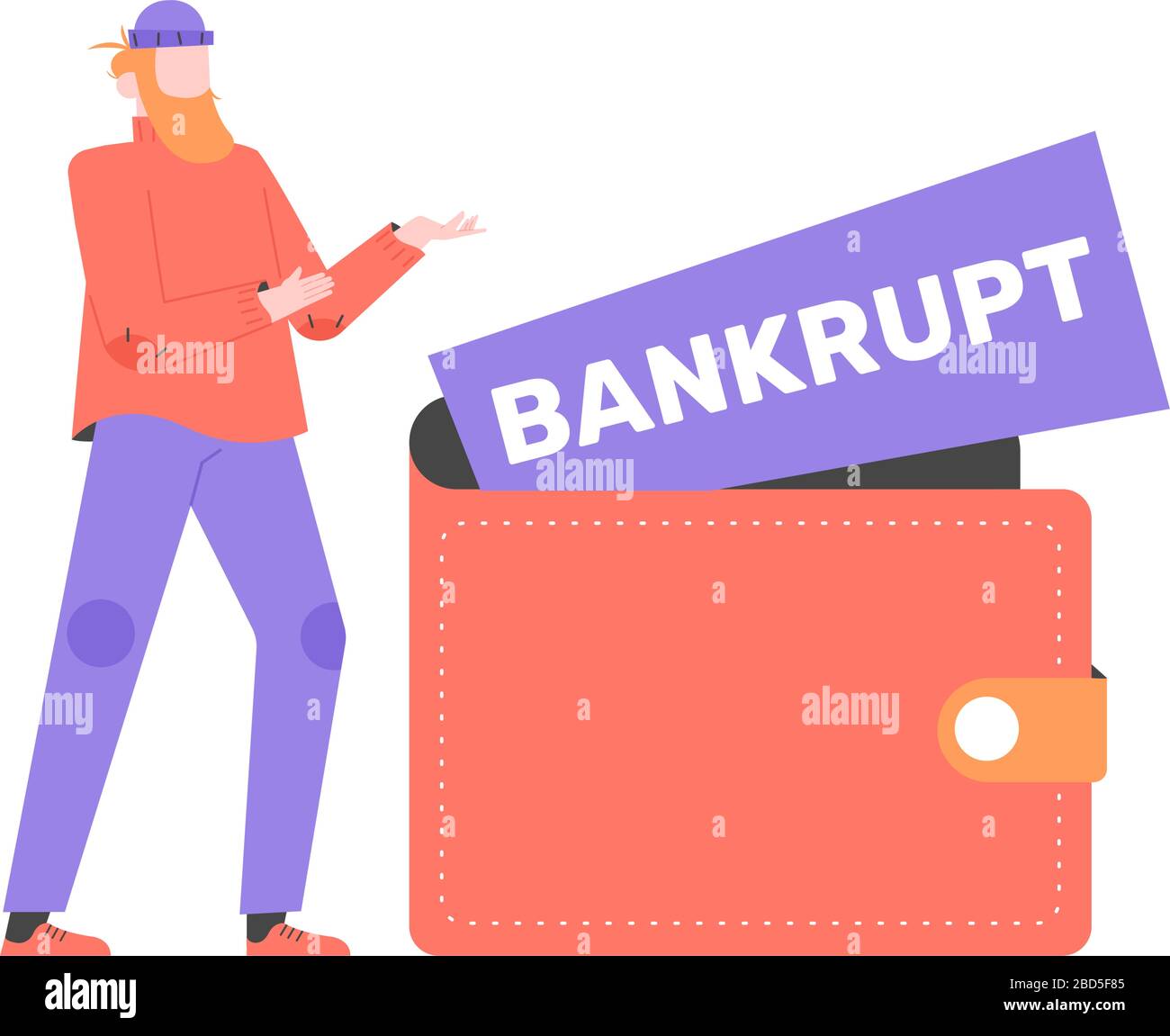 L’uomo ha perso il lavoro nella crisi economica globale. Illustrazione Vettoriale