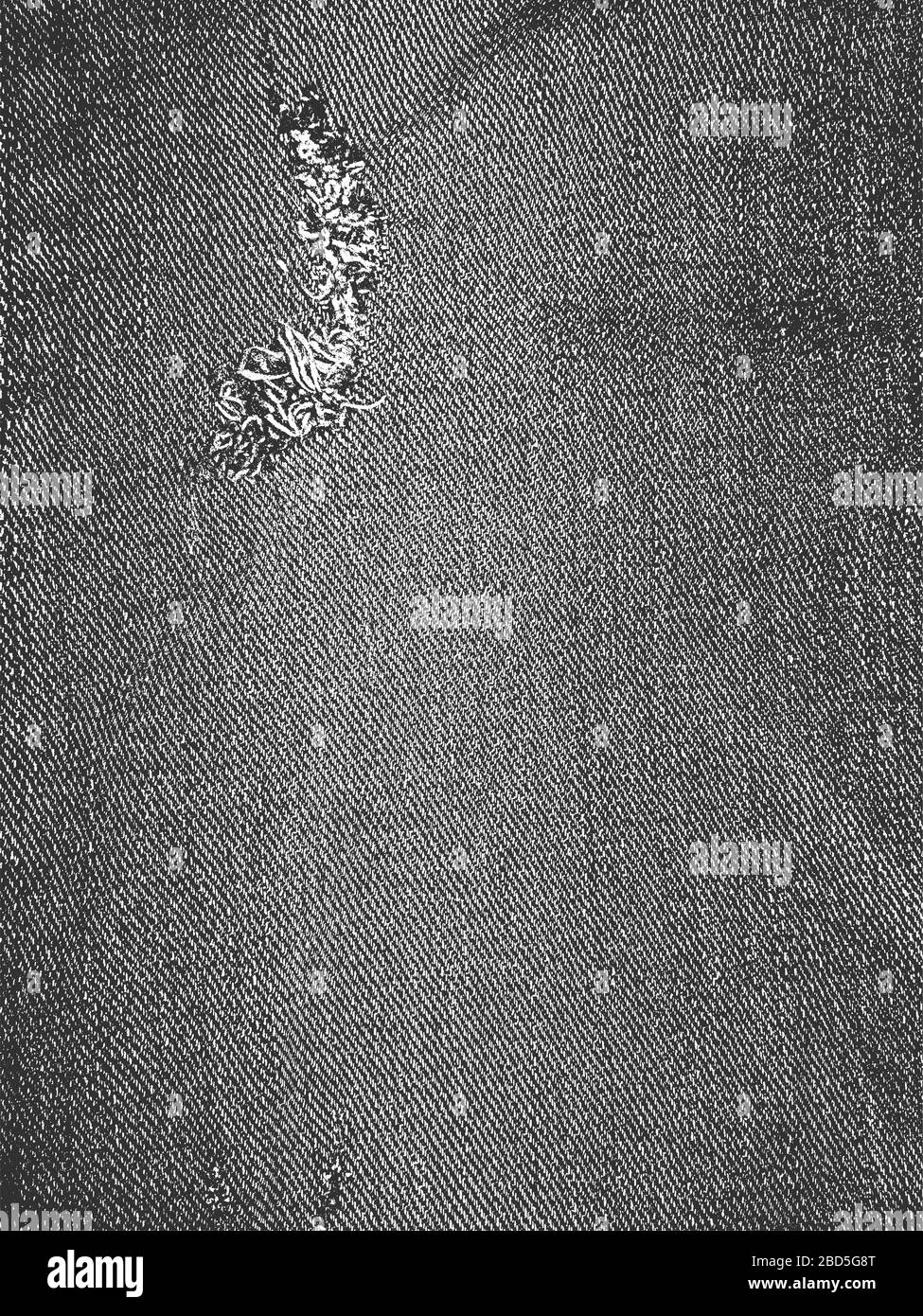 Tessuto vettoriale grunge di soccorso di tessuto jeans con fori, borsa, sacco, sacco, sacco, sacco, sacco, sacco, sacco, sacco, sacco, sacco, sacco. Sfondo bianco e nero. Illustrazione EPS 8 Illustrazione Vettoriale