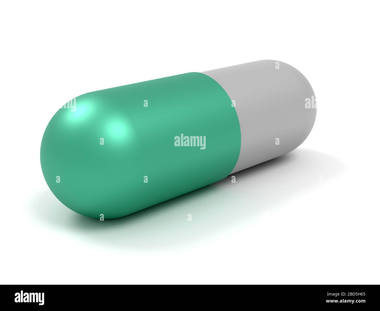 Concetti di medicina. Illustrazione della pillola della capsula isolata su bianco. rendering 3d Foto Stock