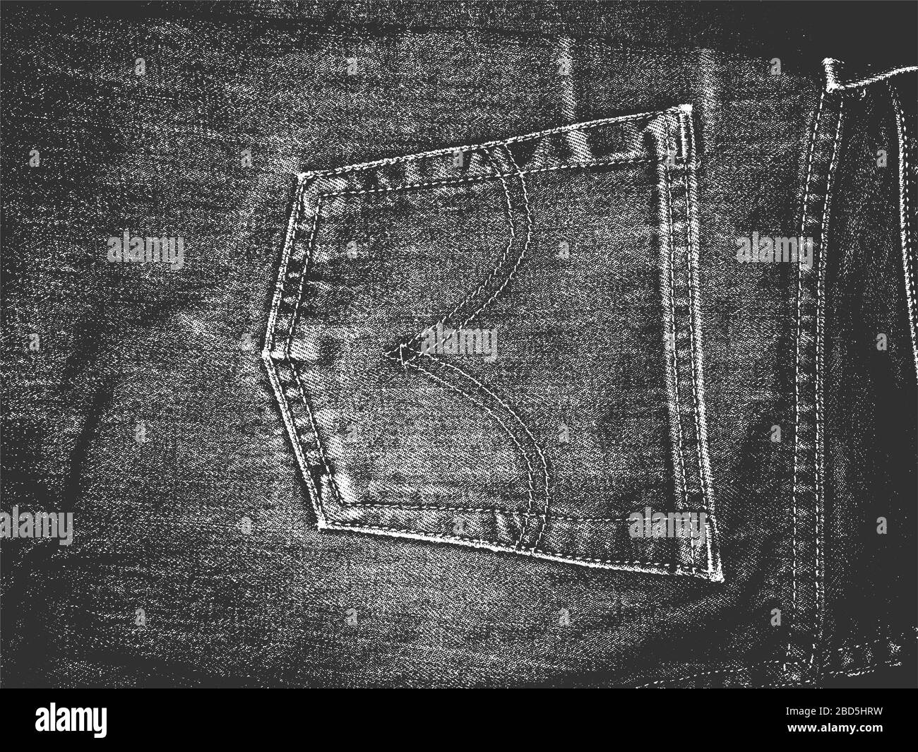 Tessuto vettoriale di tessuto di jeans, sacchetto, sacco, sacco, sacco, sacco, sacco, insaccato, insaccatura, sacco. Sfondo bianco e nero. Figura EPS 8 Illustrazione Vettoriale