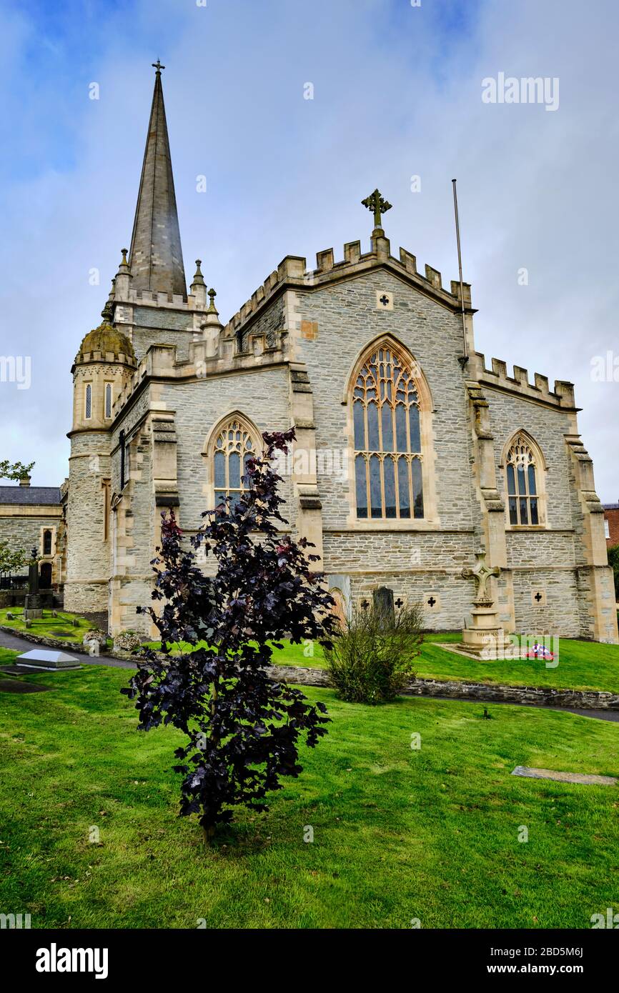 Cattedrale di San Colombano nella città murata di Derry, Irlanda del Nord, è la chiesa madre della diocesi di Derry e Raphoe and Foto Stock