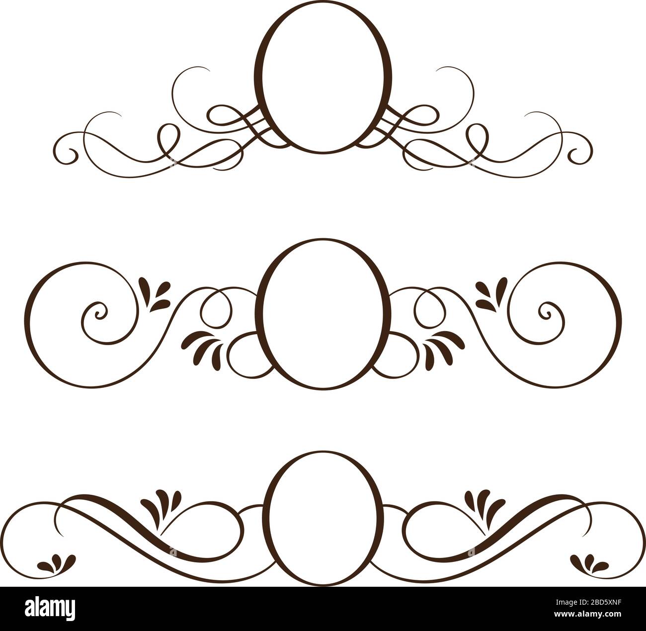 set di cornici vintage rotonde vettoriali nere, elementi di design con  luogo per testo o monogramma o foto, logo per matrimoni Immagine e  Vettoriale - Alamy