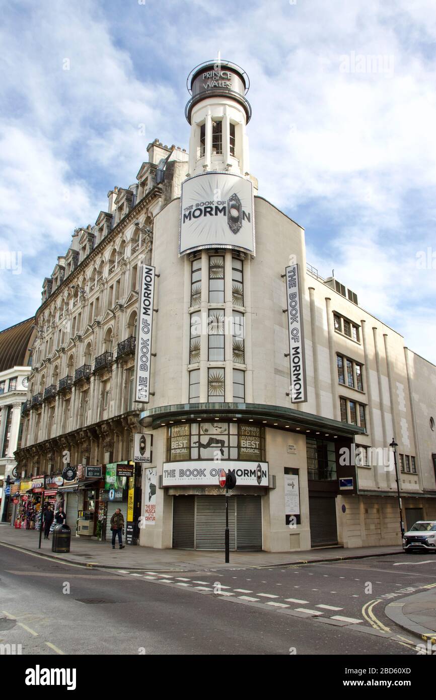 Il Book of Mormon al Prince of Wales Theatre di Londra è chiuso a causa di Coronavirus Foto Stock