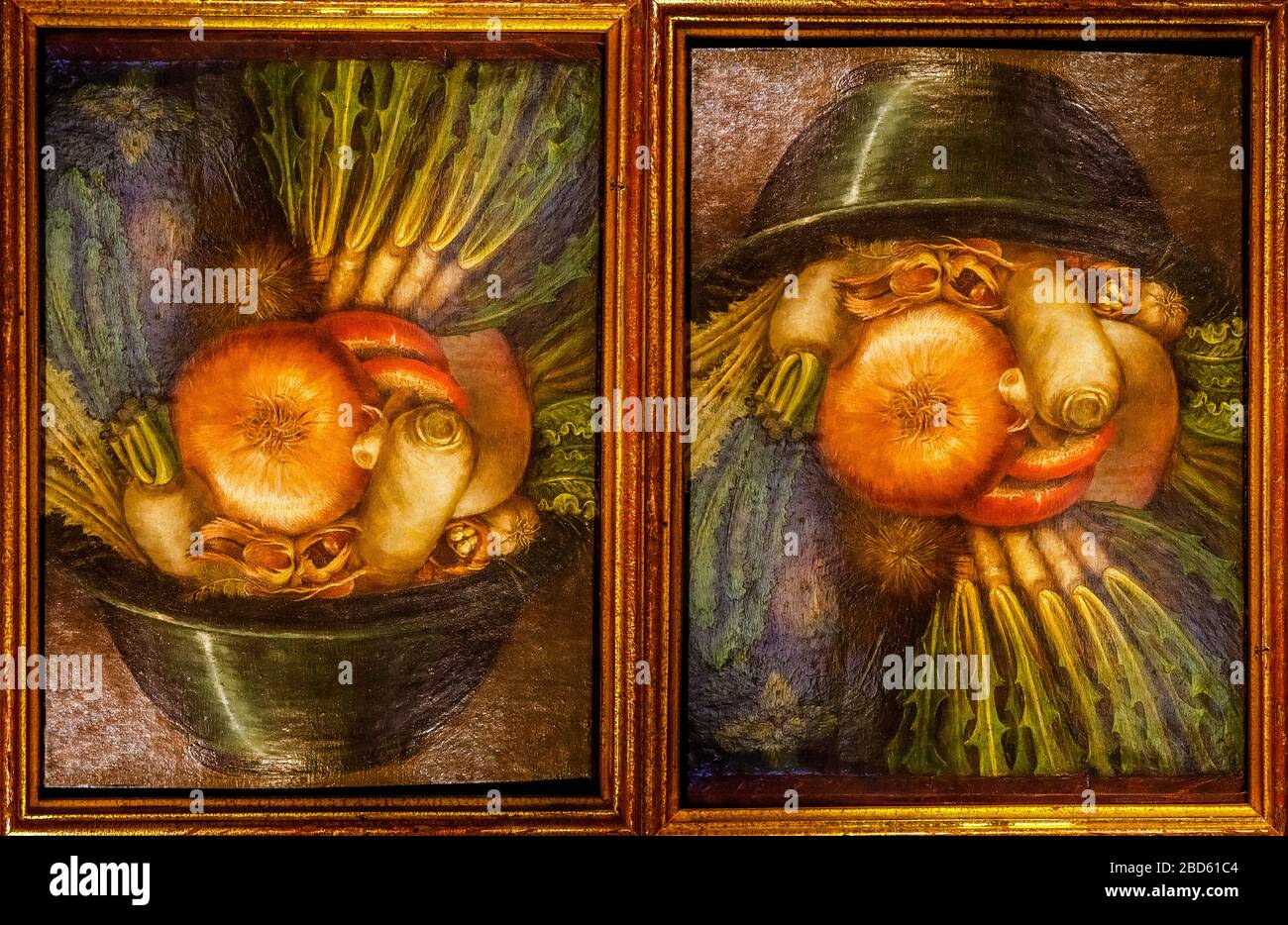 Italia Lombardia - Cremona - Museo Civico -' Ala Ponzone' - Giuseppe Arcimboldo - il fruttivendolo Foto Stock