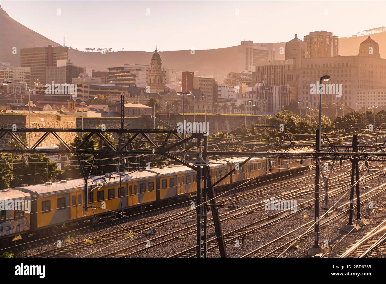 Città del Capo Sud Africa: Centro della città al tramonto Foto Stock