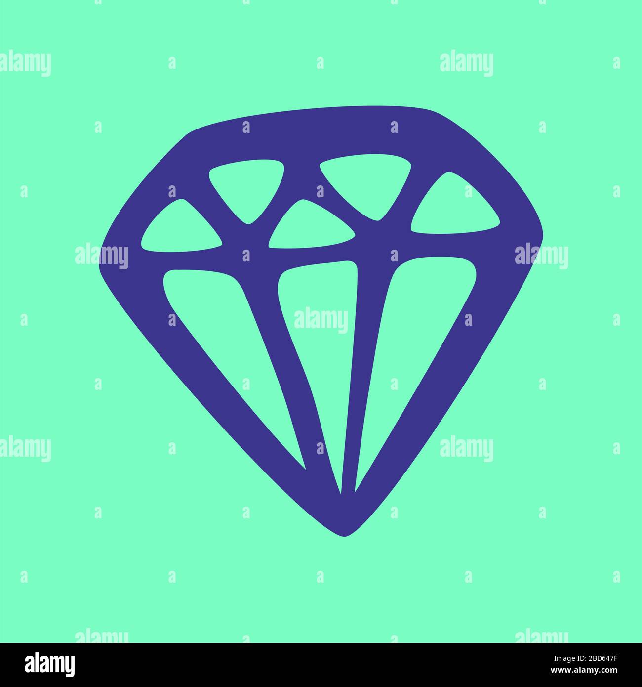 Buon San Valentino. Cartolina viola senza testo. Formato quadrato. Stile Doodle. Illustrazione vettoriale di un San Valentino. Immagine isolata attivata Illustrazione Vettoriale