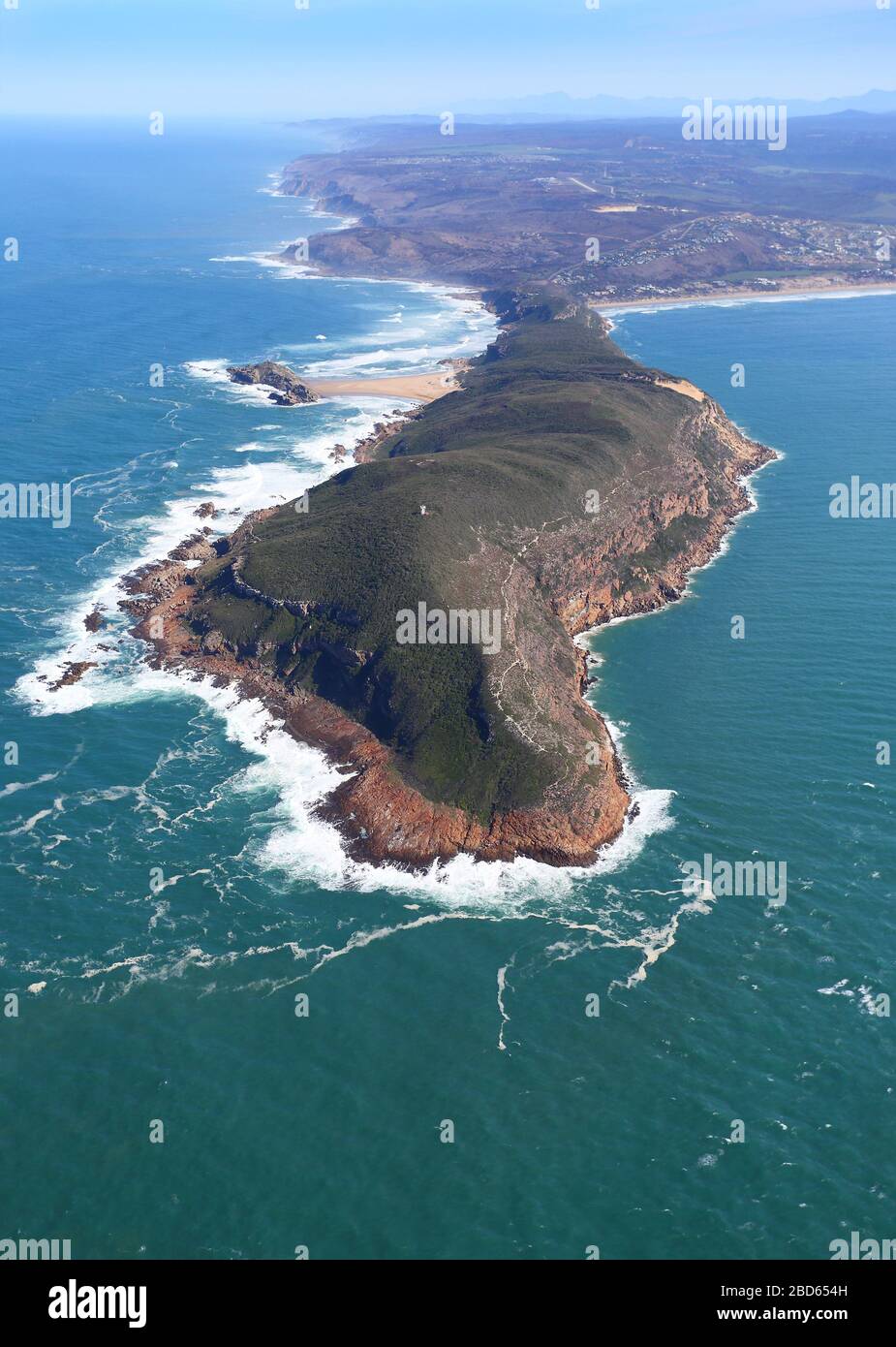 Foto aeree della penisola di Robbery nella baia di Plettenberg Foto Stock