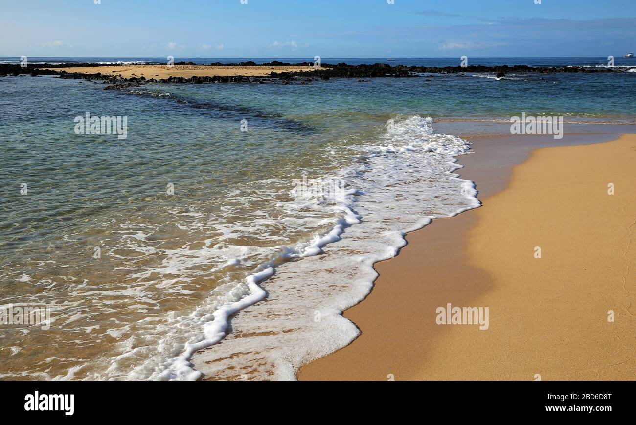La spiaggia di Poipu Beach, Kauai, Hawaii Foto Stock