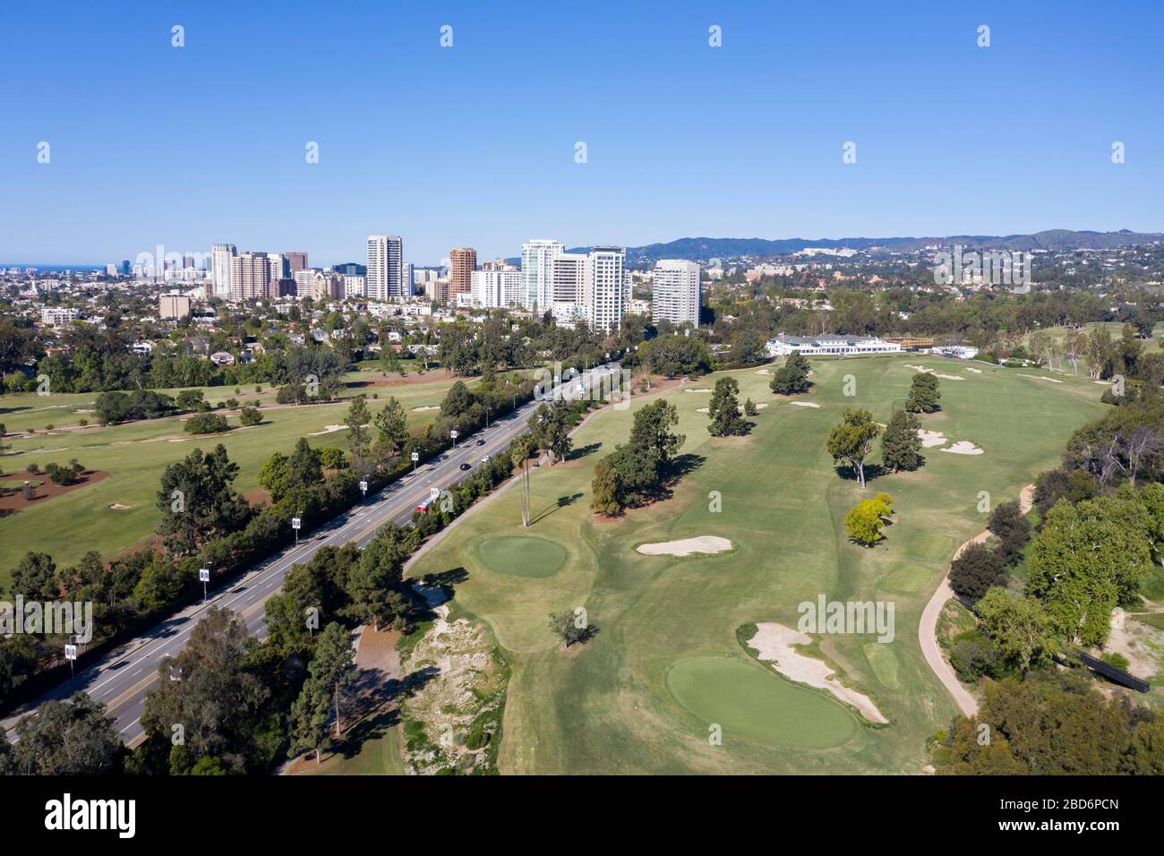 Vista aerea sul Los Angeles Country Club Foto Stock