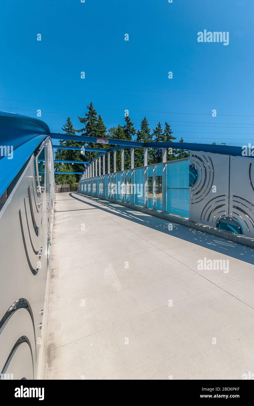Il Ponte pedonale Interurbano su Aurora Avenue a Richmond Highlands-Shoreline, Washington. Foto Stock