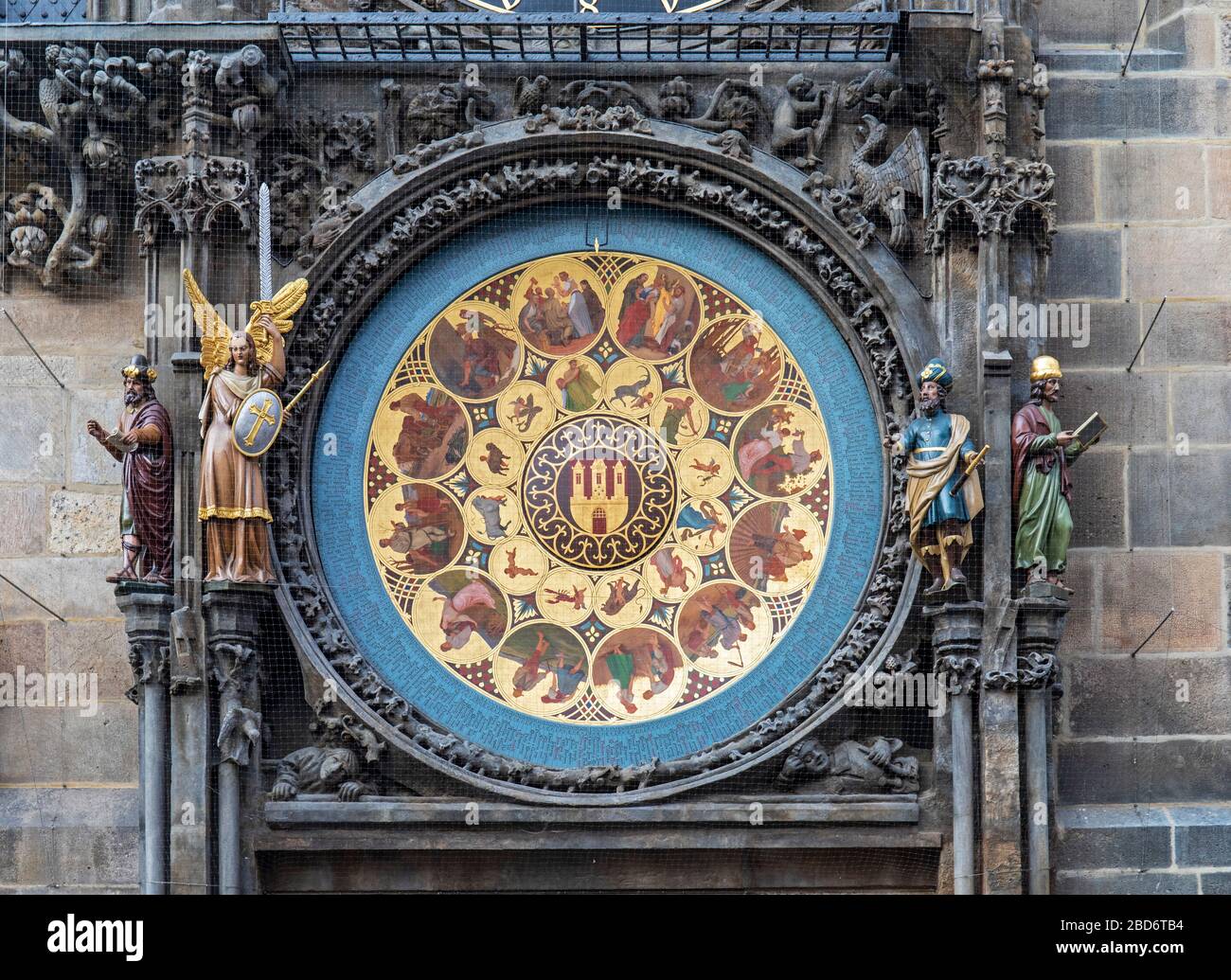 Astronomische Uhr am Altstädter Rathaus, Prag, Tscechische Republik Foto Stock