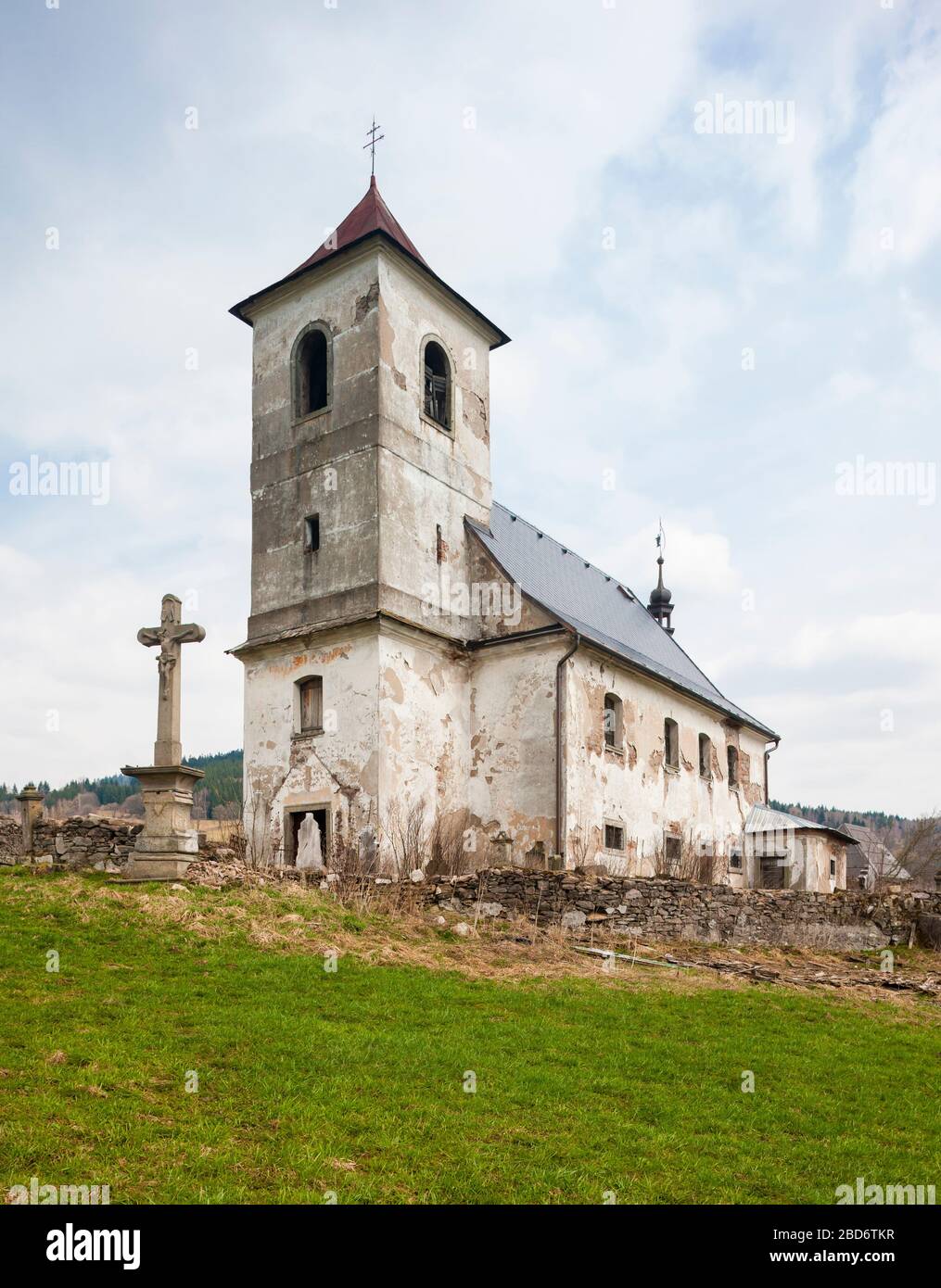 Chiesa di san. Jan Nepomucky, Bartosovice / Orlickych horach, Repubblica Ceca Foto Stock