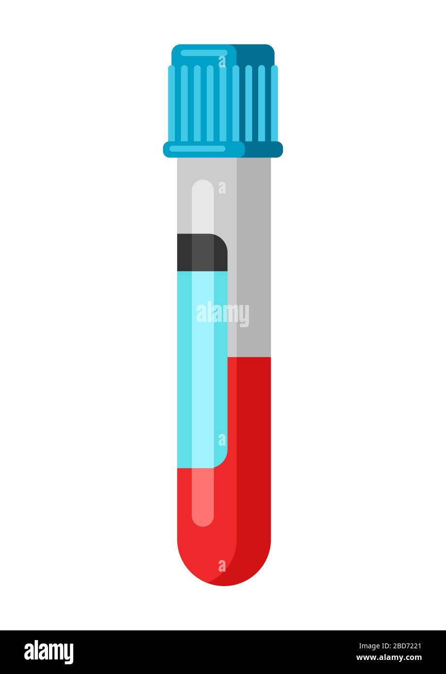 Immagine della provetta per analisi medica con sangue. Illustrazione Vettoriale
