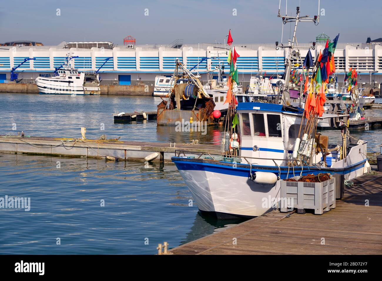 Porto industriale di Les Sables d'Olonne, comune nel dipartimento della Vandea nella regione Pays de la Loire in Francia occidentale Foto Stock