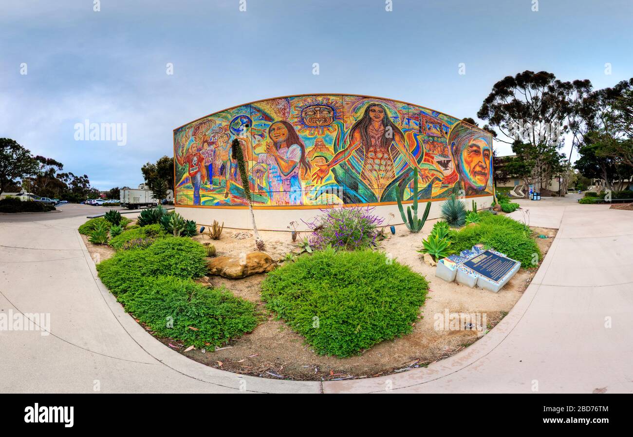 Chicano Legacy Mural nel campus UC di San Diego Foto Stock