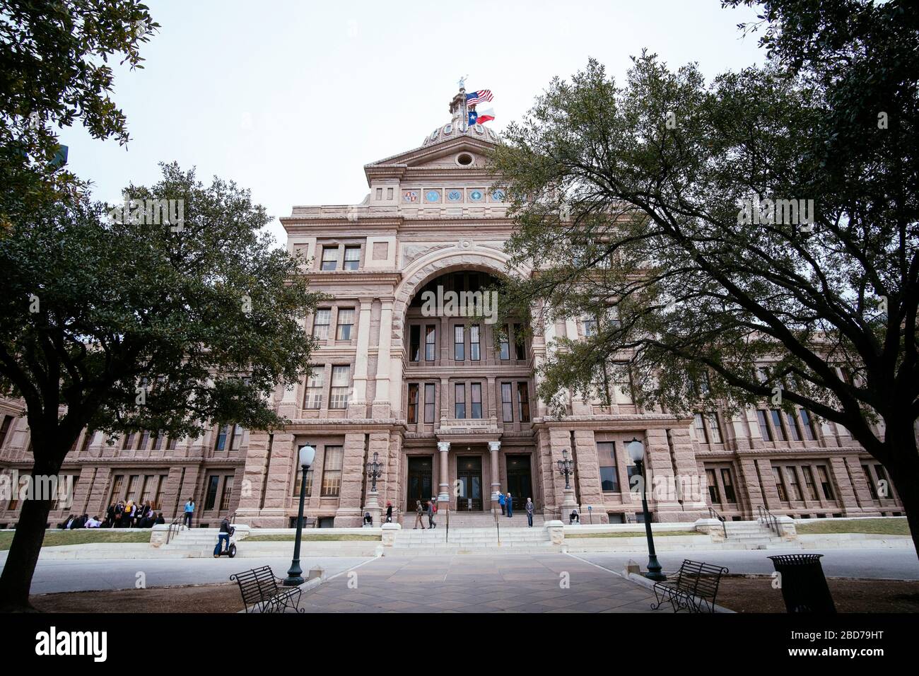 Una vista del Campidoglio del Texas ad Austin, Texas Foto Stock