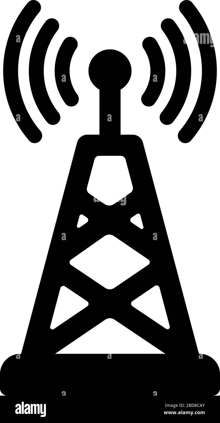 5G (comunicazione ad alta velocità di nuova generazione) icona/antenna vettoriale piatta, stazione base Illustrazione Vettoriale 5G (comunicazione ad alta velocità di nuova generazione) icona/antenna vettoriale piatta, stazione base Illustrazione Vettoriale