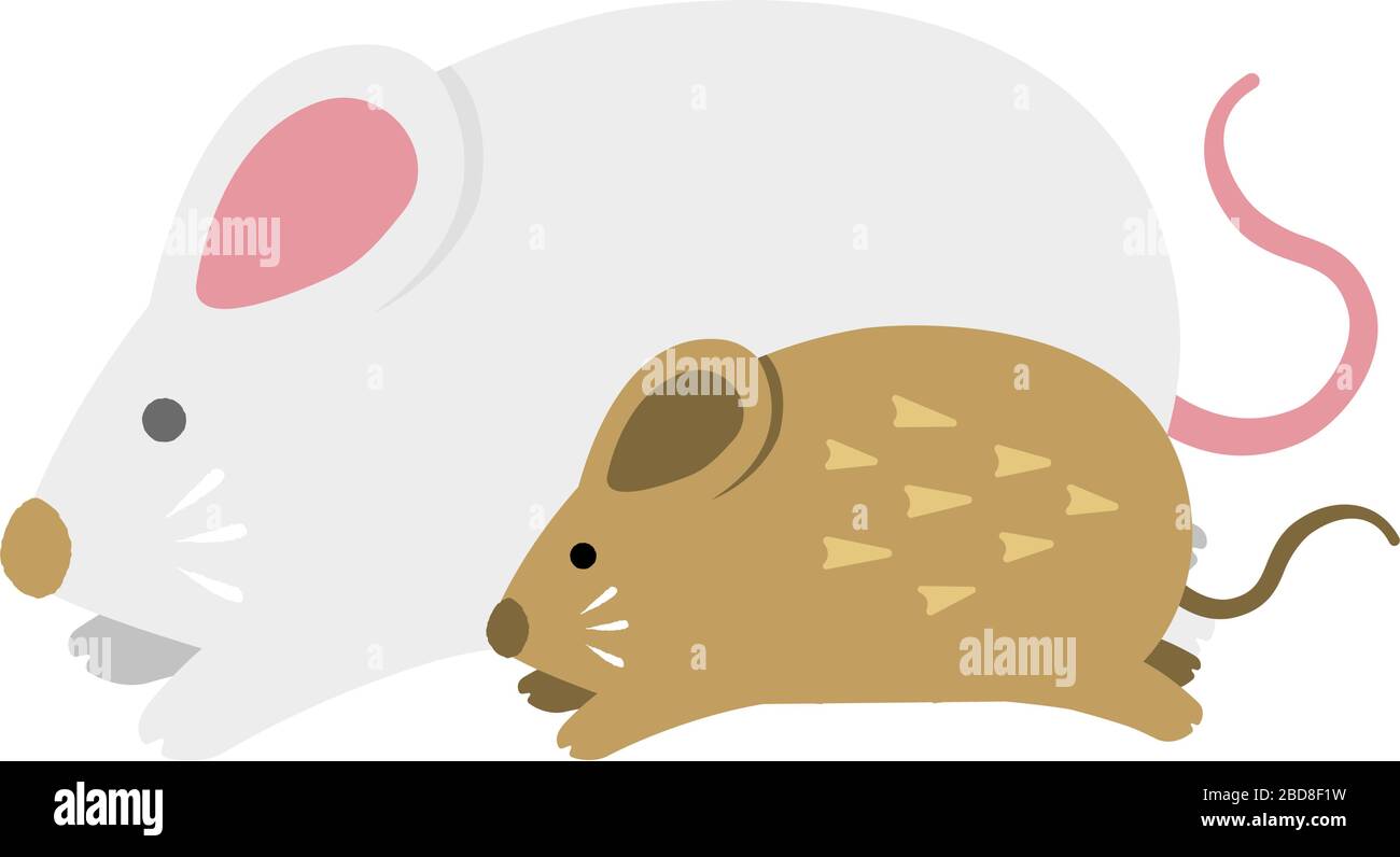Illustrazione del mouse per il biglietto di auguri per il nuovo anno Illustrazione Vettoriale