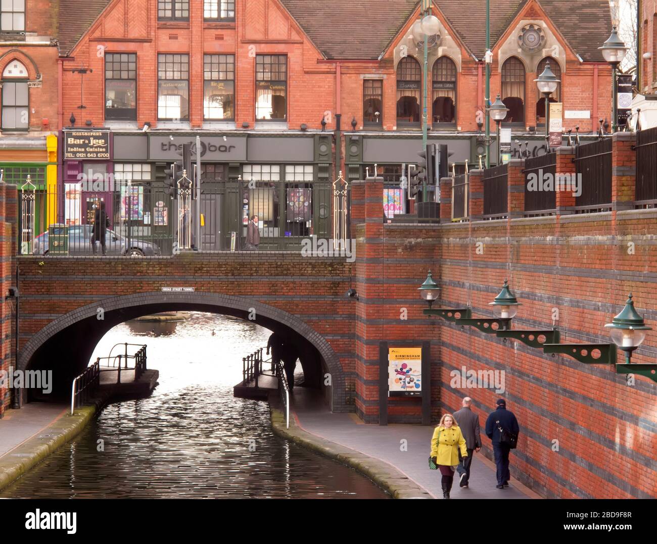 Canal a Birmingham, Regno Unito Foto Stock