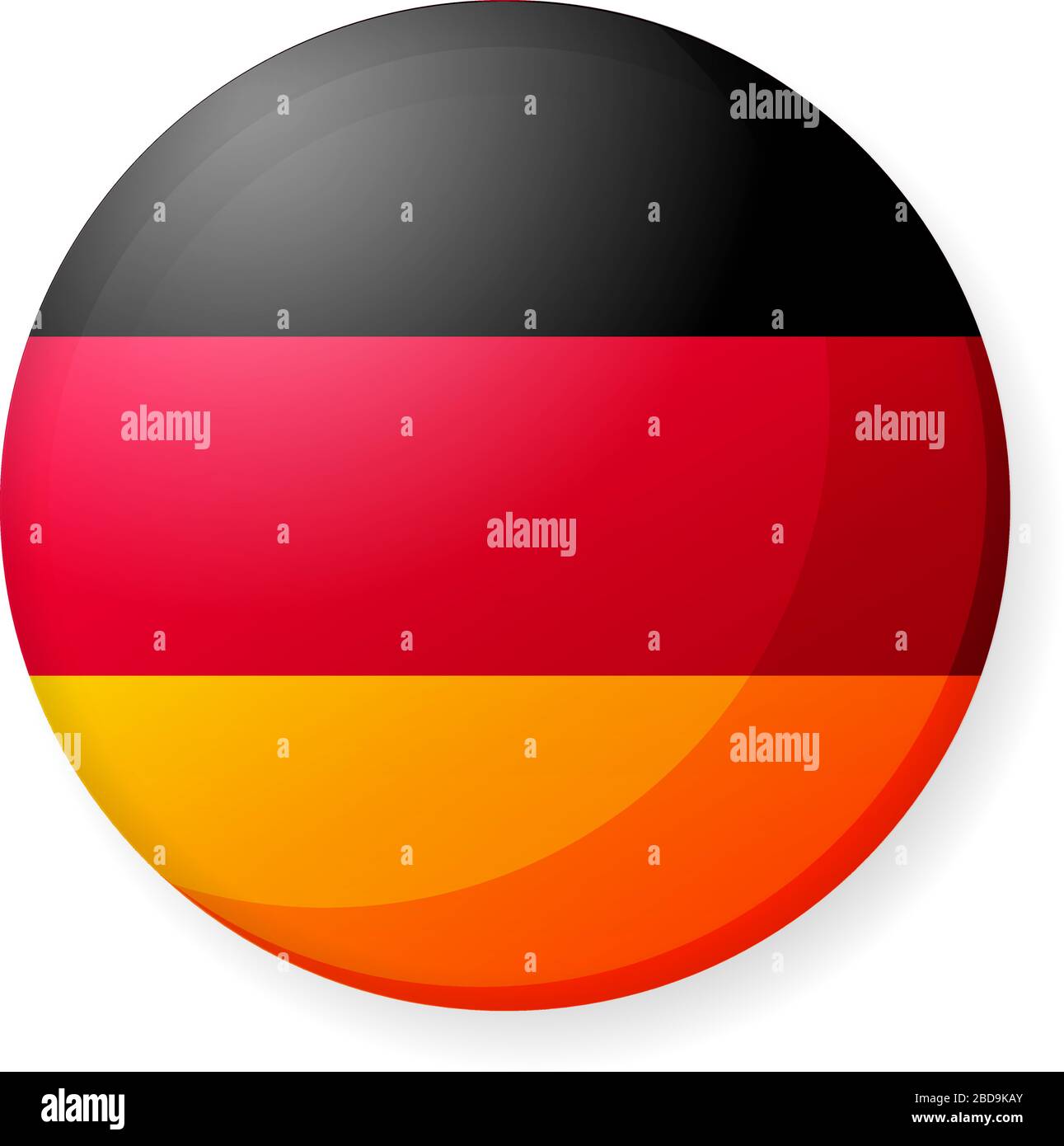 Illustrazione dell'icona della bandiera di un paese circolare ( logo del pulsante ) / Germania Illustrazione Vettoriale