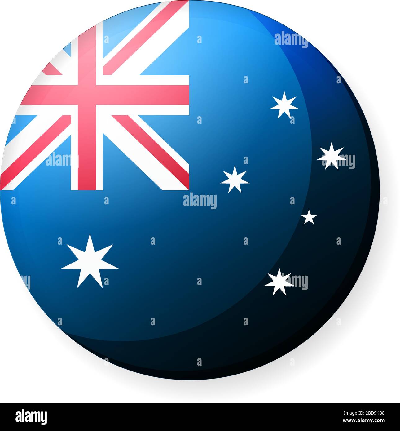 Illustrazione dell'icona della bandiera di un paese circolare ( logo del pulsante ) / Australia Illustrazione Vettoriale