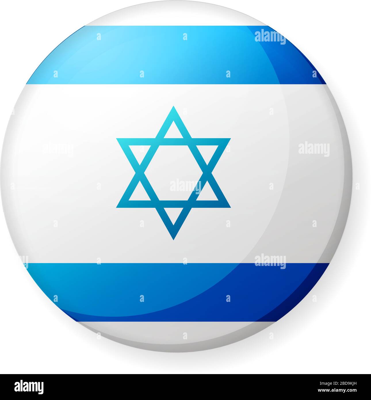 Illustrazione dell'icona della bandiera di un paese circolare ( logo del pulsante ) / Israele Illustrazione Vettoriale