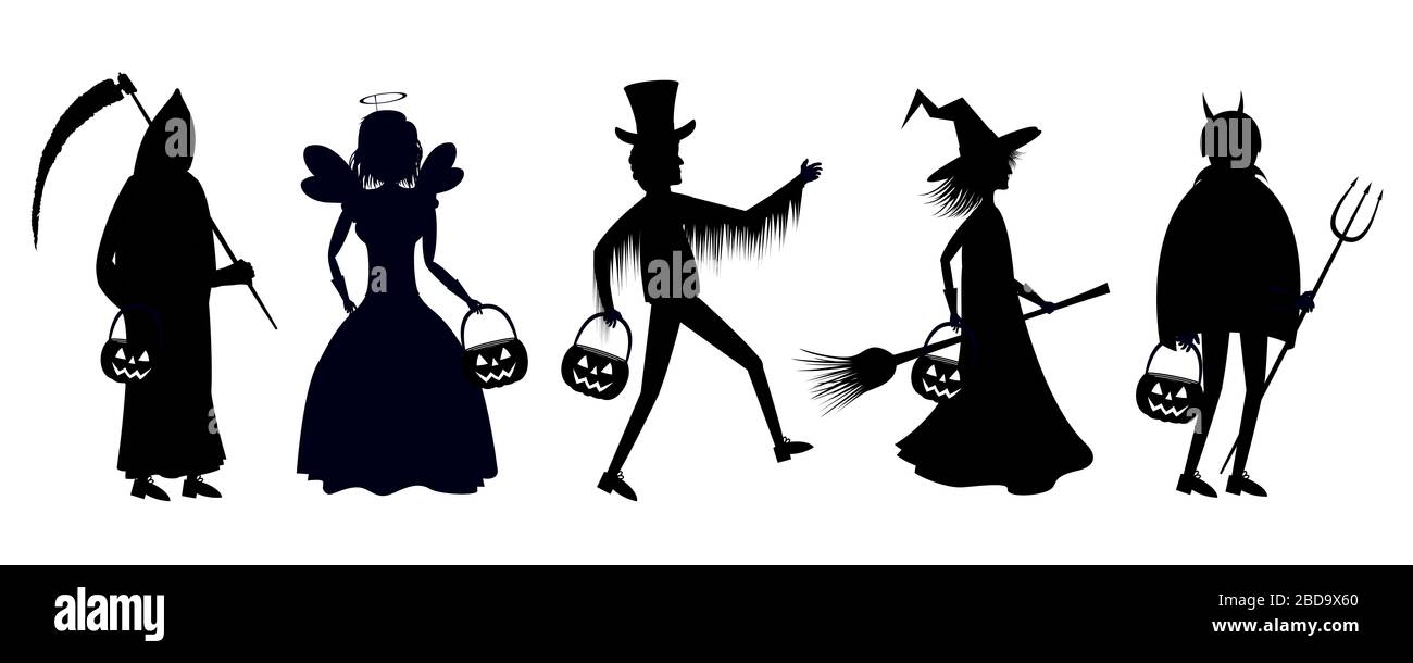 Abiti di Halloween fantasia - silhouette Foto Stock
