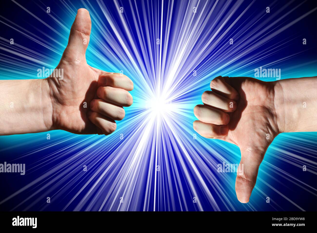 Mani umane - sì o no concetto Foto Stock