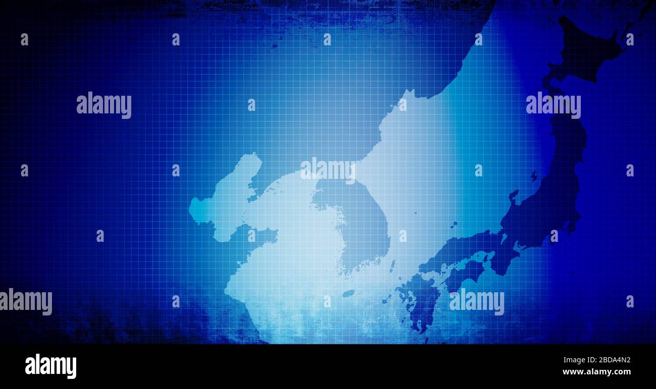Asia orientale (Giappone, corea del Nord, corea del Sud, Cina) sfondo della mappa / banner Web (spazio di testo) Foto Stock