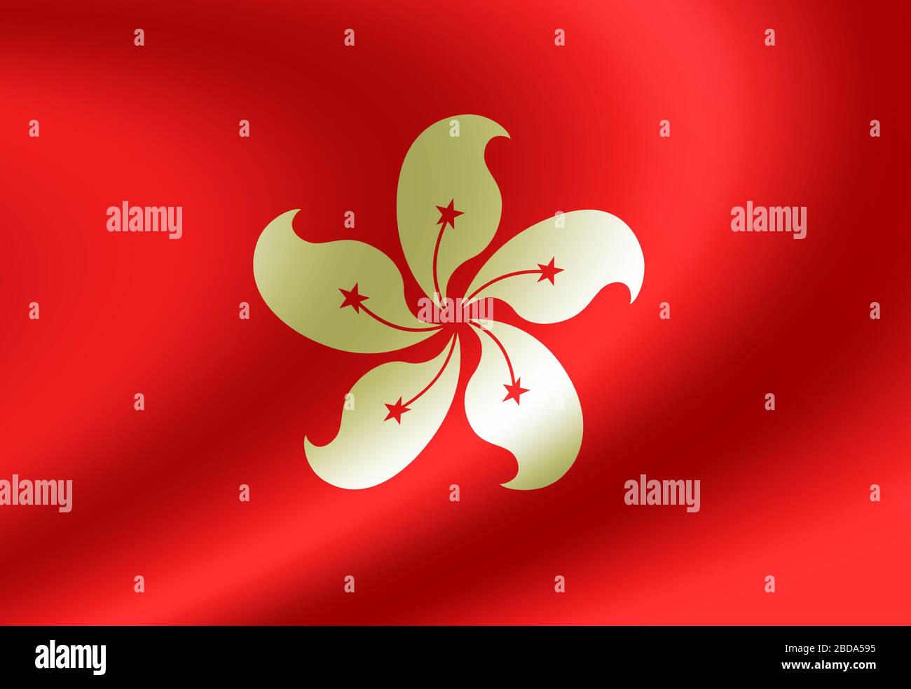 Illustrazione della bandiera nazionale (Hong kong) Foto Stock