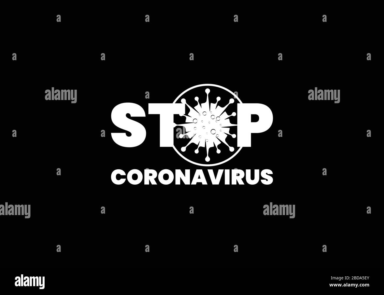 Virus Corona (Covid-19). Simbolo della lotta contro il coronovirus. Stop virus sign. Illustrazione del vettore piatto dell'emblema dell'infezione da Coronovirus. Illustrazione Vettoriale