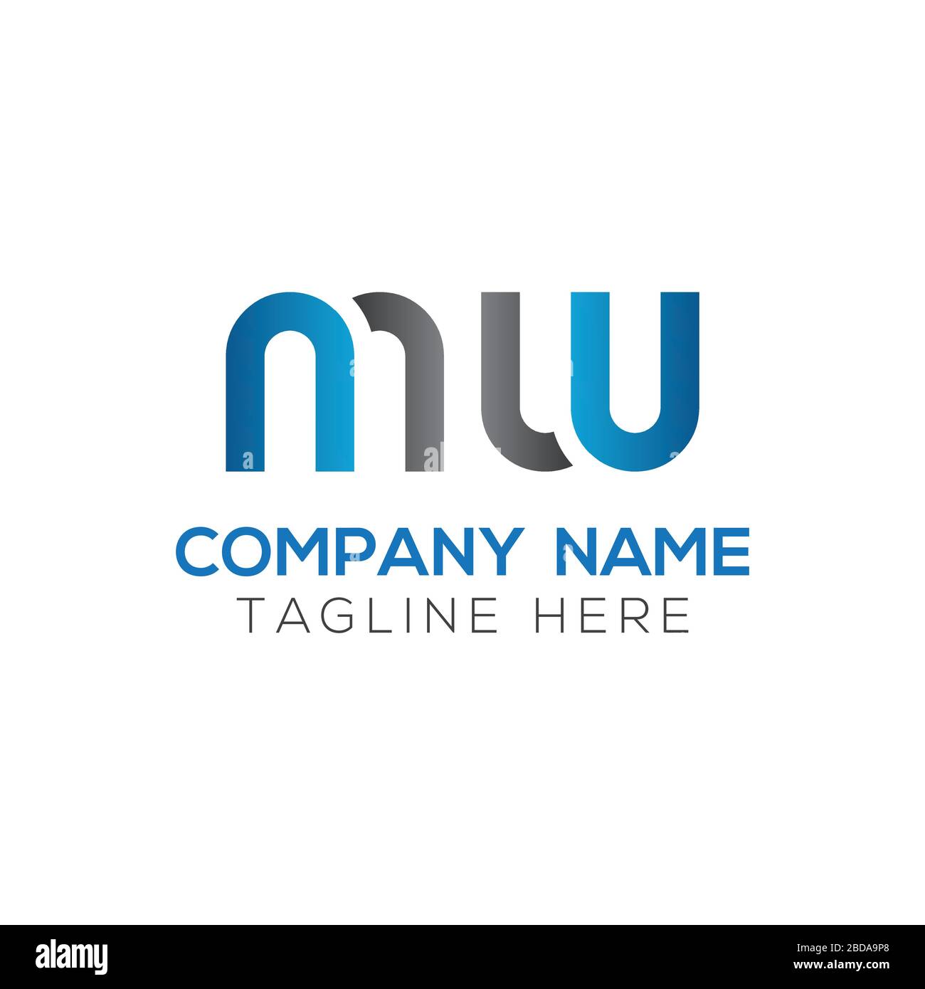 MW iniziale lettera Logo Design template vettoriale. Lettera astratta MW logo Design Illustrazione Vettoriale