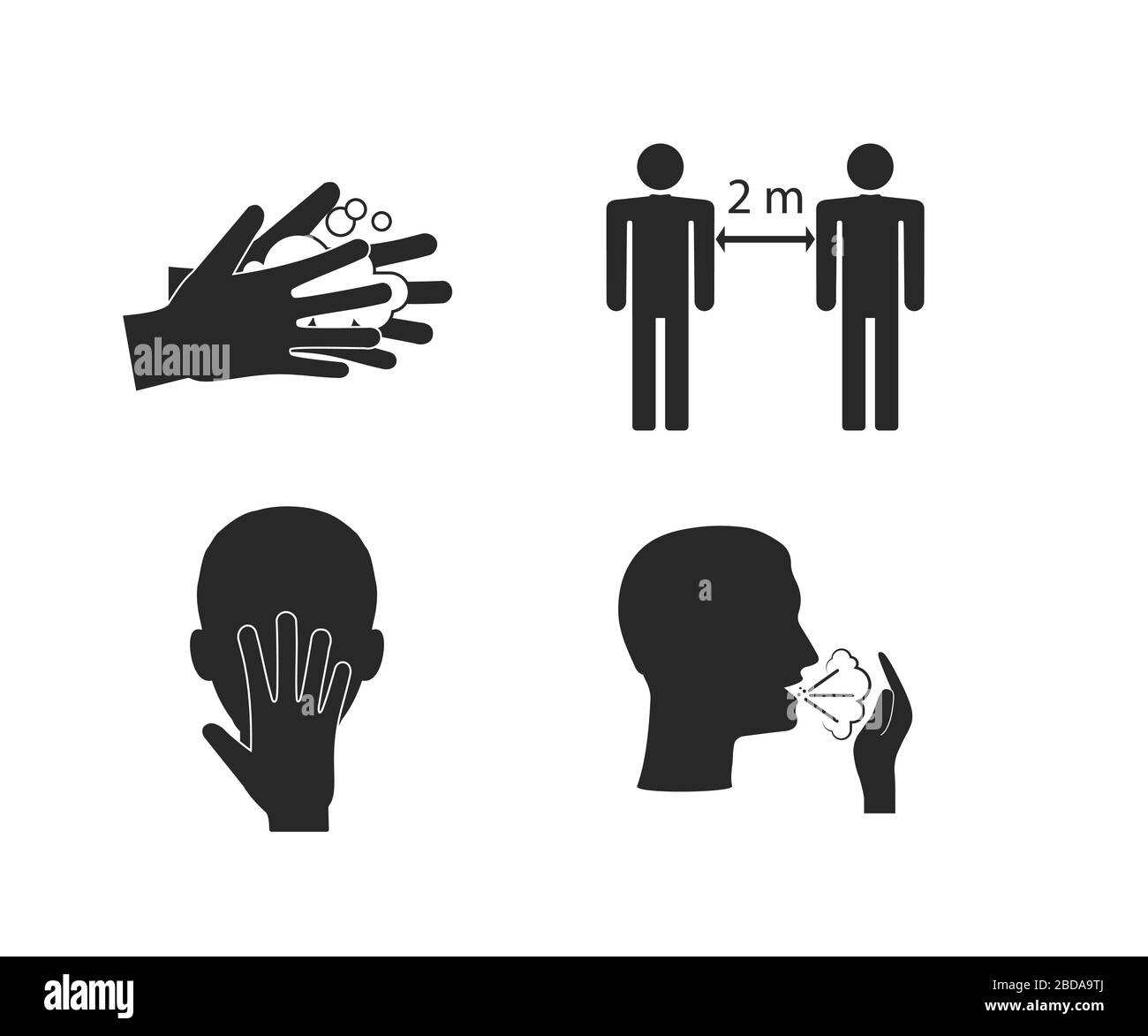 Icona di prevenzione della malattia di coronavirus. Illustrazione vettoriale, design piatto. Illustrazione Vettoriale