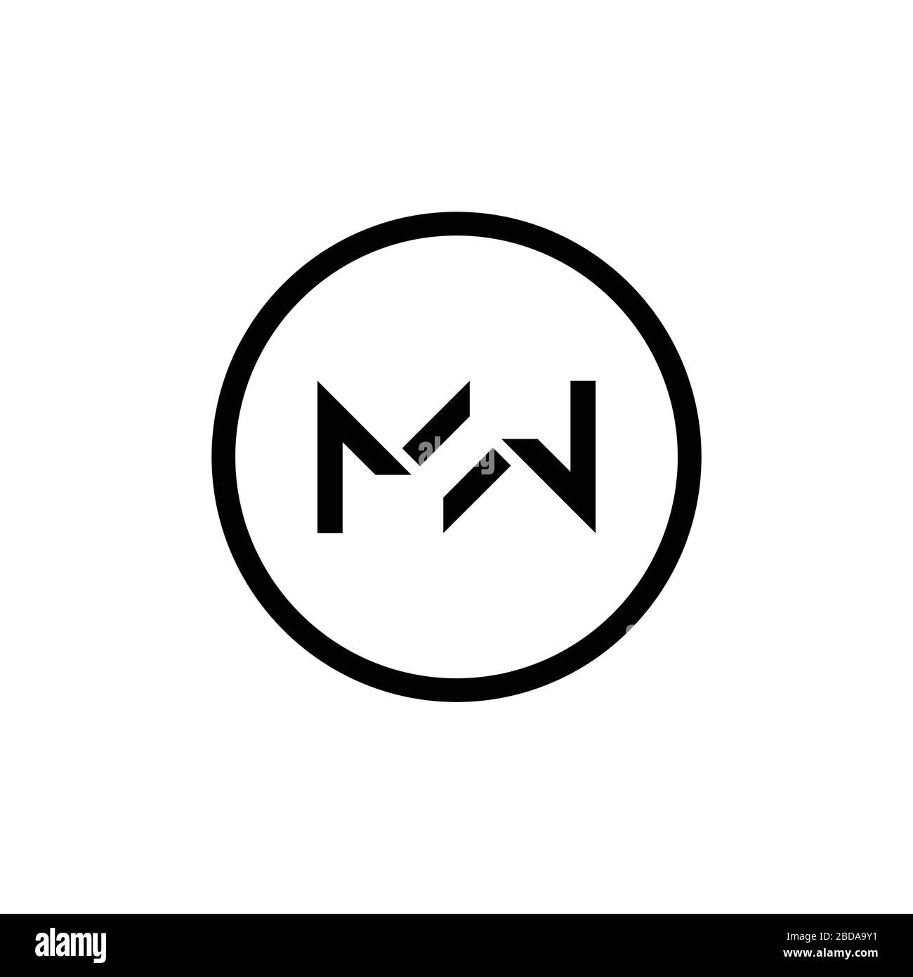 MW iniziale lettera Logo Design template vettoriale. Lettera astratta MW logo Design Illustrazione Vettoriale