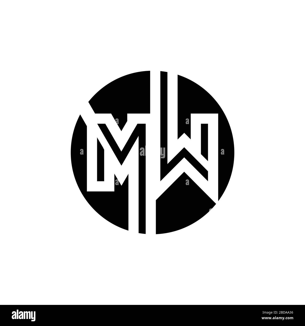 MW iniziale lettera Logo Design template vettoriale. Lettera astratta MW logo Design Illustrazione Vettoriale