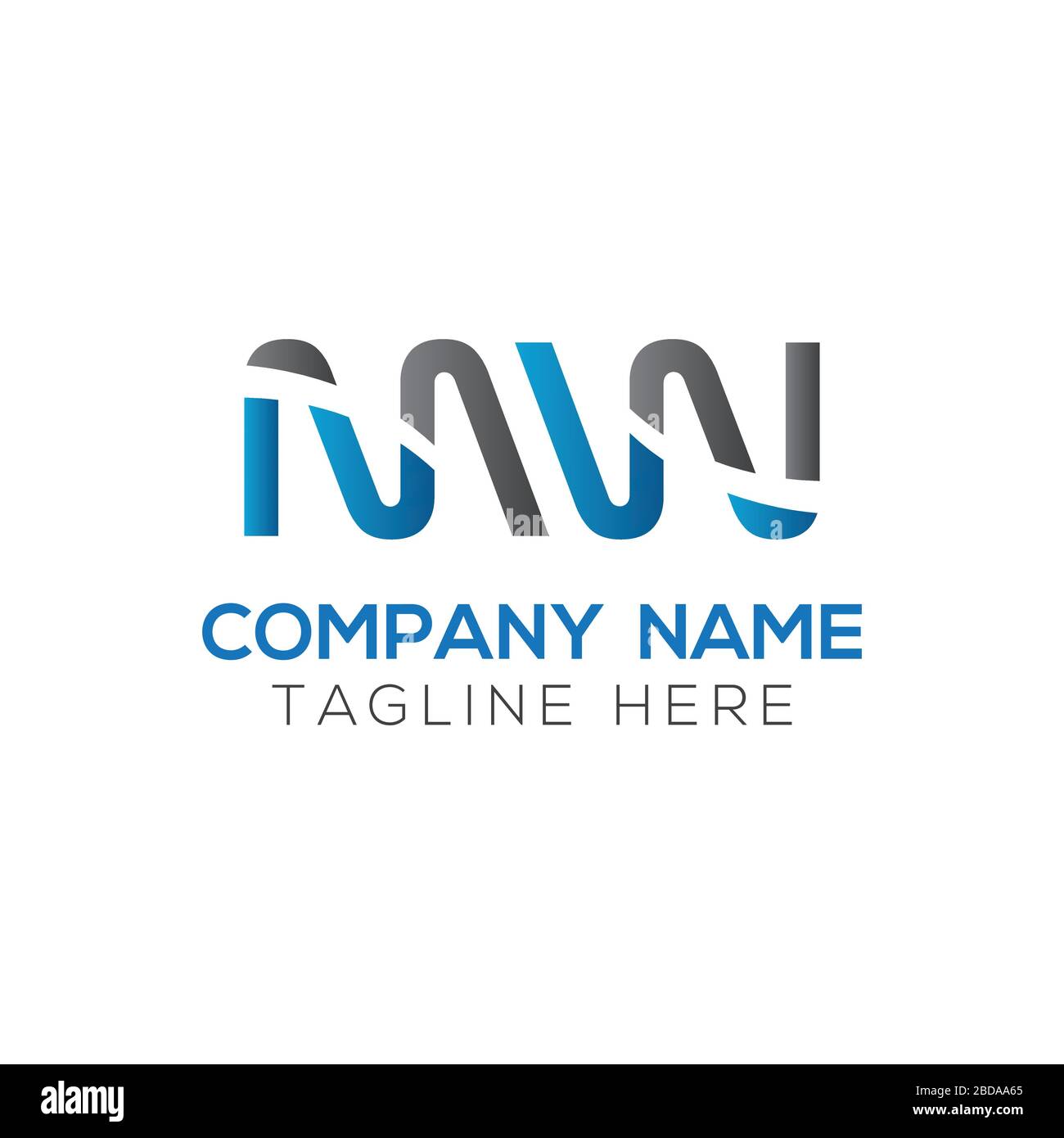 MW iniziale lettera Logo Design template vettoriale. Lettera astratta MW logo Design Illustrazione Vettoriale