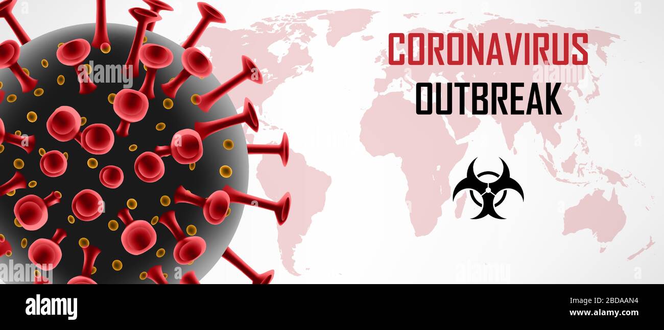 Coronavirus 2019-ncov. Una nuova malattia del virus respiratorio, il modello 3D del vettore di epidemia di Coronavirus Illustrazione Vettoriale
