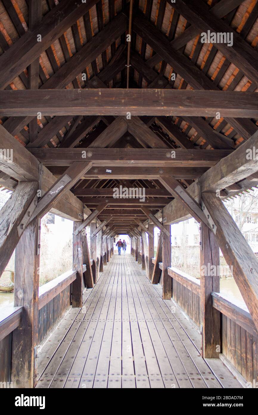 Ponte sospeso di Norimberga. Foto Stock