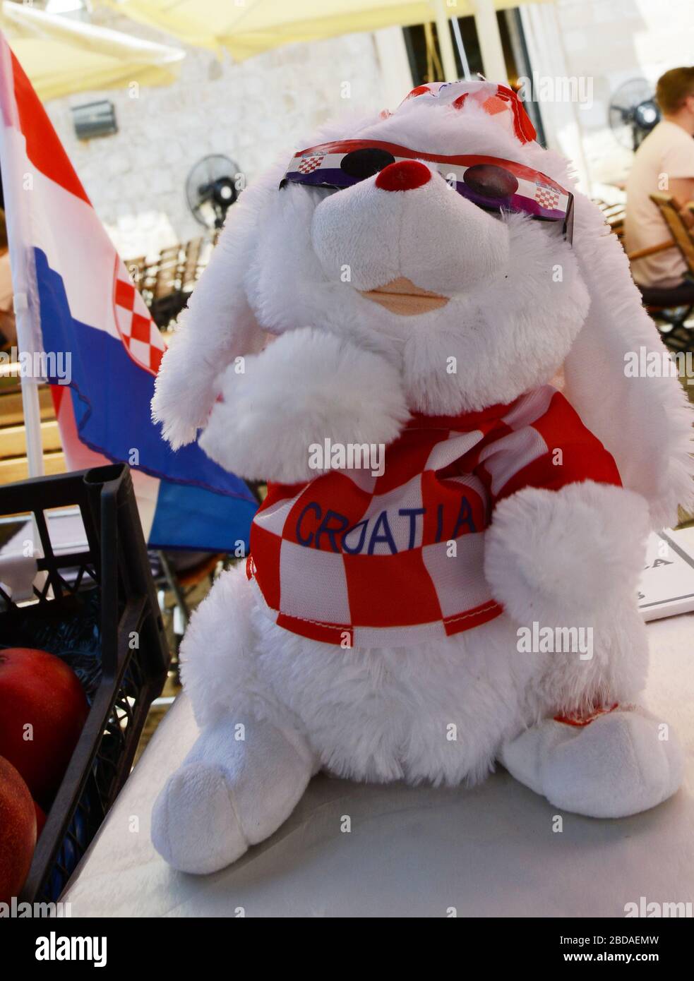 Mascotte della squadra di calcio croata. Foto Stock