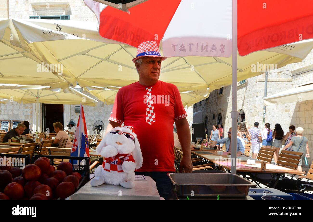 Mascotte della squadra di calcio croata. Foto Stock