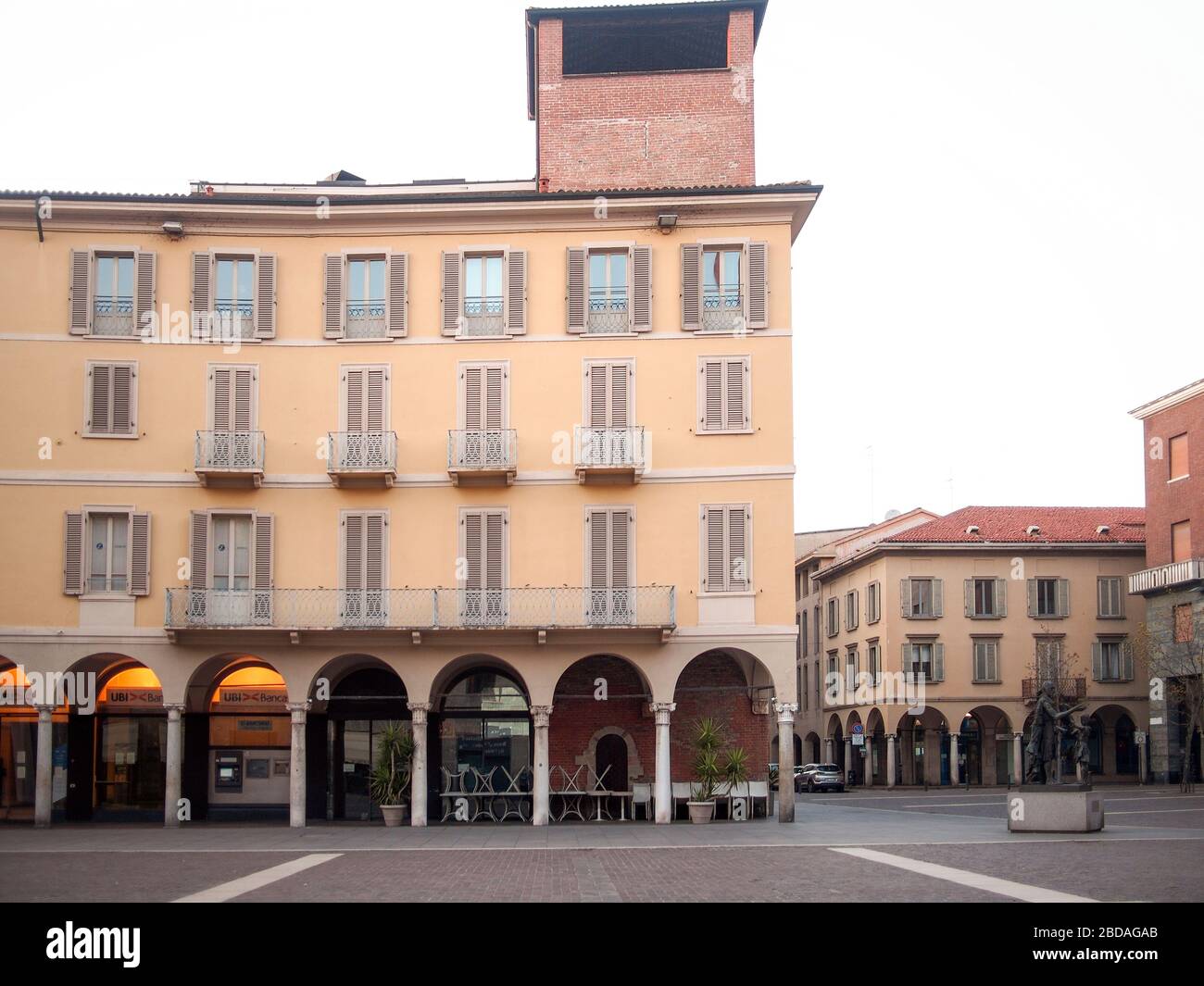 Lockdown a Cremona Lombardia Italia durante il covid-19 pandemy e quarantena Foto Stock