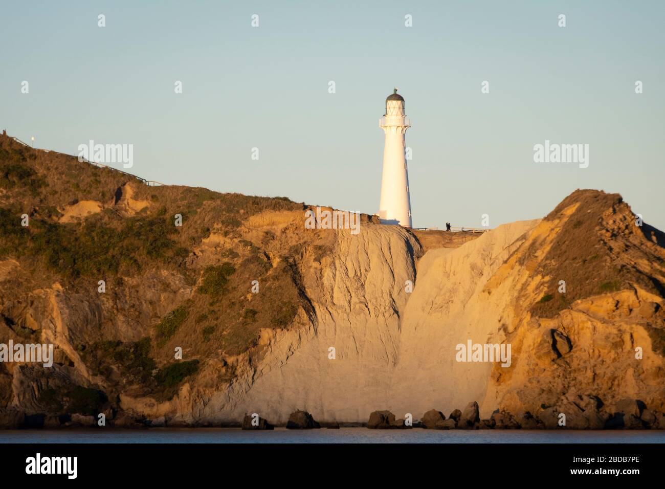 Faro a Castlepoint, Wairarapa, Nuova Zelanda Foto Stock