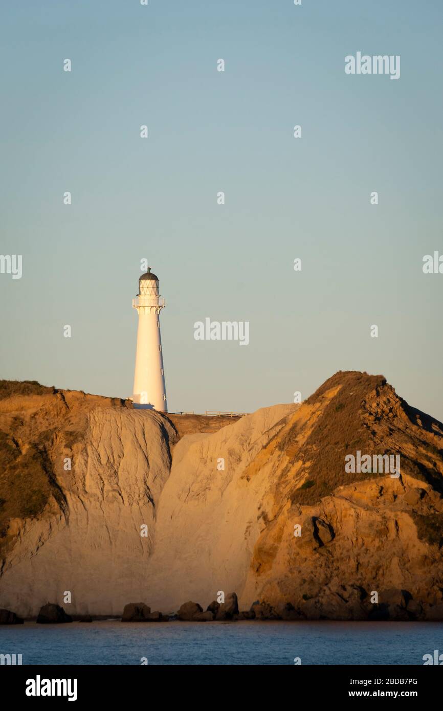 Faro a Castlepoint, Wairarapa, Nuova Zelanda Foto Stock